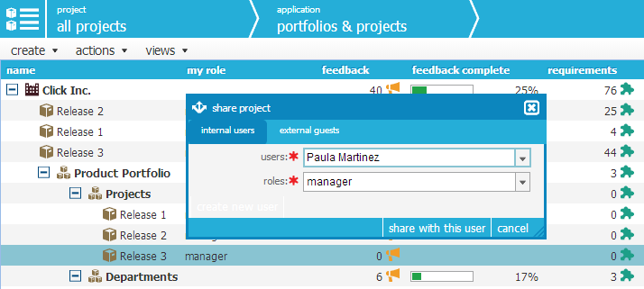 share projects with customers and team
